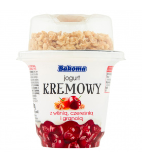 Bakoma Jogurt kremowy z wiśnią czereśnią i granolą 230 g