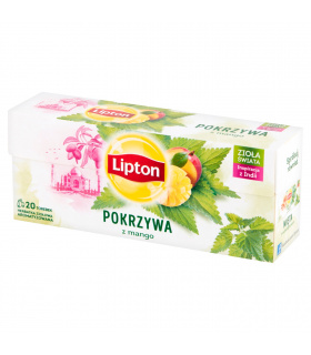 Lipton Herbatka ziołowa aromatyzowana pokrzywa z mango 26 g (20 torebek)