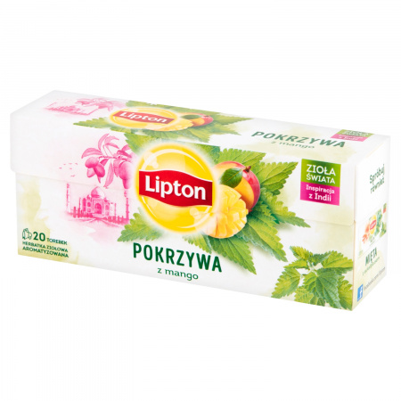 Lipton Herbatka ziołowa aromatyzowana pokrzywa z mango 26 g (20 torebek)