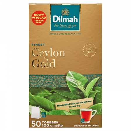 Dilmah Finest Ceylon Gold Klasyczna czarna herbata 100 g (50 x 2 g)