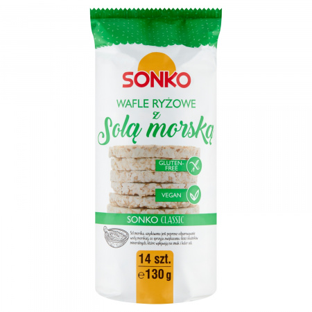 Sonko Classic Wafle ryżowe z solą morską 130 g (14 sztuk)