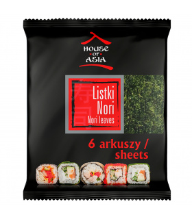 House of Asia Sushi Nori Liście alg morskich 6 sztuk