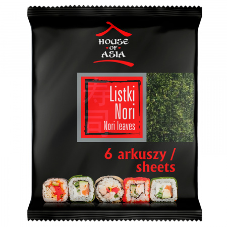 House of Asia Sushi Nori Liście alg morskich 6 sztuk