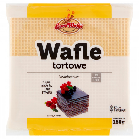 Eurowafel Wafle tortowe kwadratowe 160 g