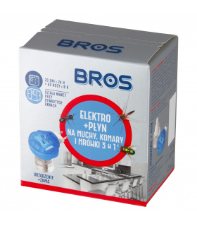 Bros Elektro + płyn na muchy komary i mrówki 3 w 1 30 ml