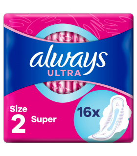 Always Ultra Super (R2) Ze Skrzydełkami Podpaski 16 Sztuk