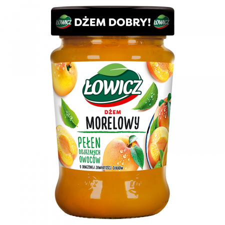 Łowicz Dżem morelowy o obniżonej zawartości cukrów 280 g