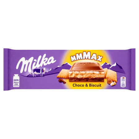 Milka Czekolada mleczna z herbatnikiem i nadzieniem kakaowym 300 g