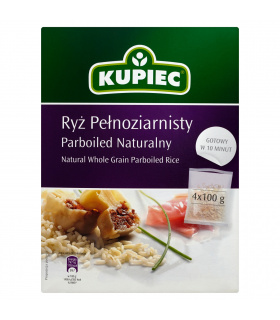 Kupiec Ryż pełnoziarnisty parboiled naturalny 400 g (4 torebki)