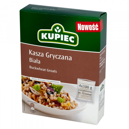 Kupiec Kasza gryczana biała 400 g (4 torebki)