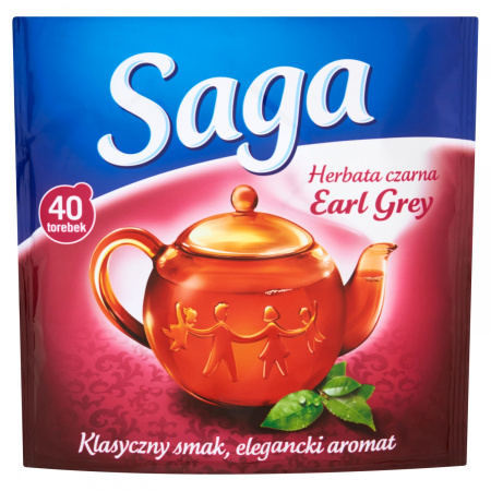 Saga Earl Grey Herbata czarna 60 g (40 torebek)