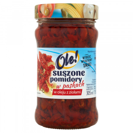 Ole! Suszone pomidory w oleju z ziołami w paskach 270 g