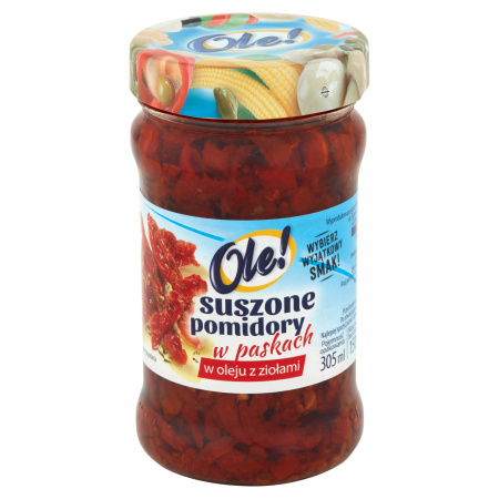 Ole! Suszone pomidory w oleju z ziołami w paskach 270 g