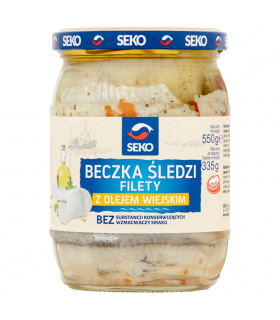 Seko Beczka śledzi Filety z olejem wiejskim 550 g