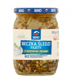 Seko Beczka śledzi Filety z suszonymi ziołami 550 g