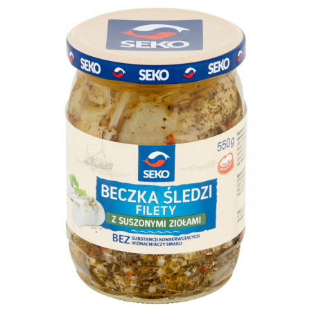 Seko Beczka śledzi Filety z suszonymi ziołami 550 g