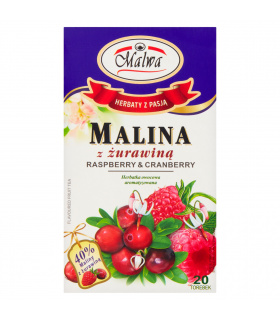 Malwa Herbatka owocowa malina z żurawiną 40 g (20 x 2 g)