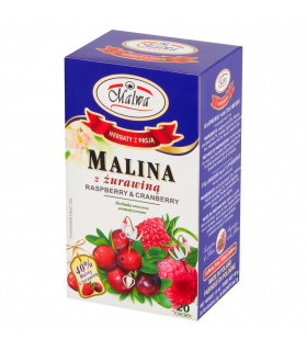 Malwa Herbatka owocowa malina z żurawiną 40 g (20 x 2 g)