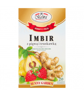 Malwa Sunny Garden Herbatka ziołowo-owocowa imbir z pigwą i truskawką 40 g (20 x 2 g)