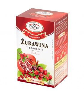 Malwa Sunny Garden Exclusive Herbatka owocowa żurawina z granatem 40 g (20 x 2 g)