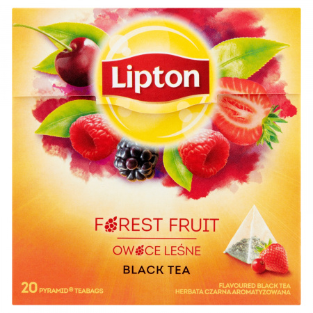 Lipton Herbata czarna aromatyzowana owoce leśne 34 g (20 torebek)