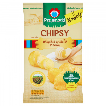 Przysnacki Chipsy o smaku wiejskie masło z solą 135 g