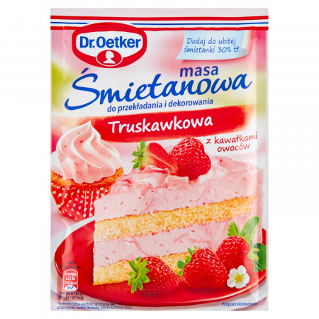 Dr. Oetker Masa śmietanowa truskawkowa 89 g