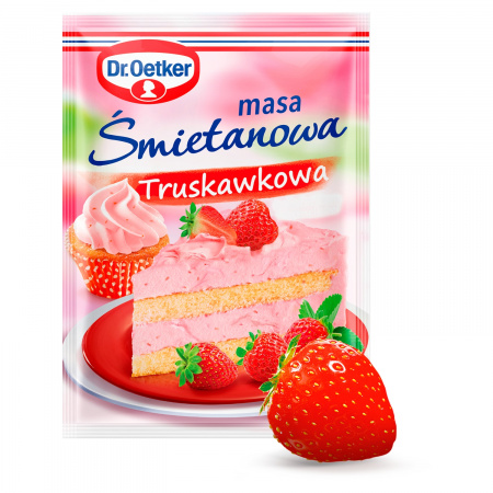 Dr. Oetker Masa śmietanowa truskawkowa 89 g