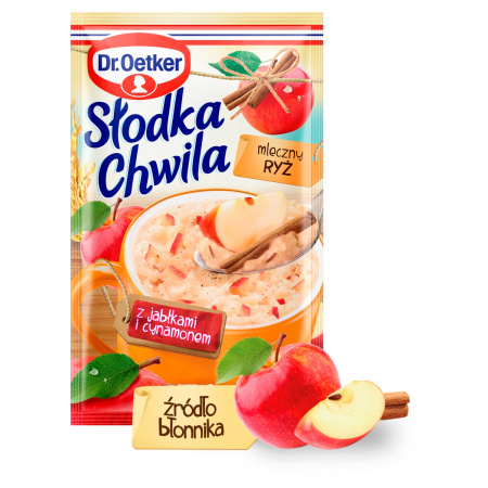 Dr. Oetker Słodka Chwila Mleczny ryż z jabłkami i cynamonem 58 g