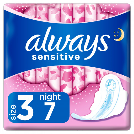 Always Ultra Sensitive Night Podpaski ze skrzydełkami (rozmiar 3)