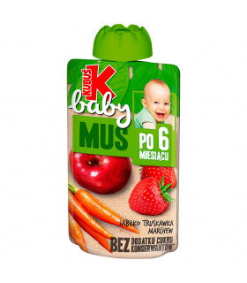 Kubuś Baby Mus po 6 miesiącu jabłko truskawka marchew 100 g