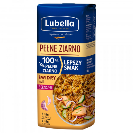 Lubella Pełne Ziarno Makaron świdry z orkiszem 400 g