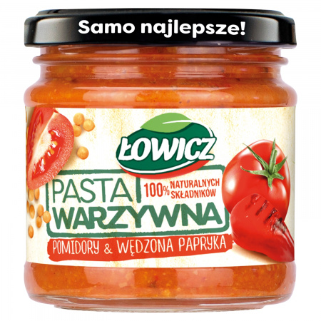 Łowicz Pasta warzywna pomidory & wędzona papryka 180 g