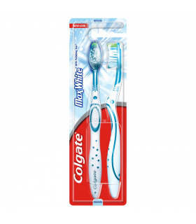 Colgate Max White Szczoteczka do zębów średnia MEDIUM 2 sztuki