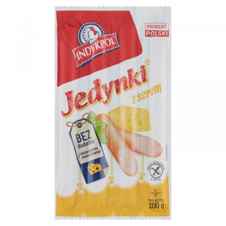 Indykpol Parówki Jedynki z serem 200 g