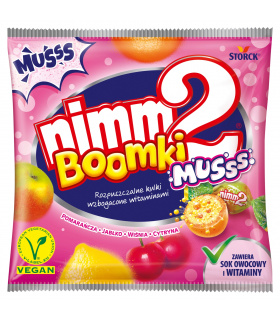 nimm2 Boomki Musss Rozpuszczalne cukierki owocowe wzbogacone witaminami 90 g