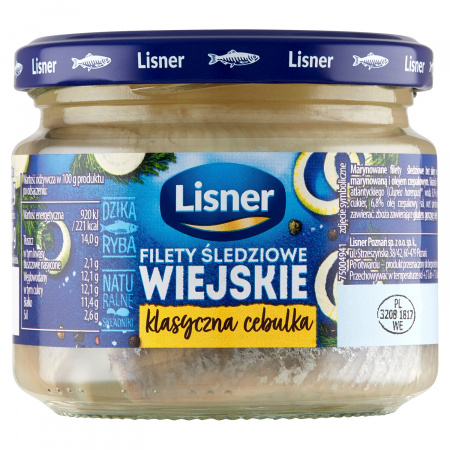 Lisner Filety śledziowe wiejskie klasyczna cebulka 300 g