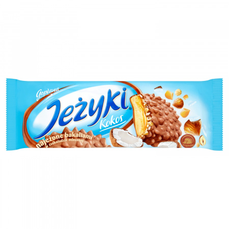 Jeżyki Kokos Herbatniki w czekoladzie mlecznej 140 g