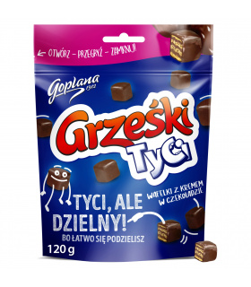 Grześki Tyci Wafelki z kremem w czekoladzie 120 g