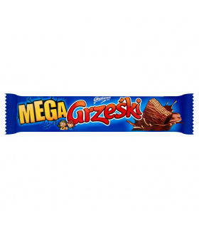 Grześki Mega Wafel przekładany kremem kakaowym w czekoladzie 48 g