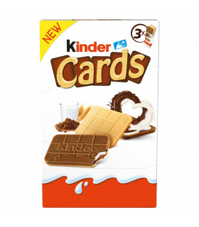 Kinder Cards Wafel wypełniony mlecznym i kakaowym nadzieniem 76,8 g (3 sztuki)