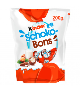 Kinder Schoko-Bons Czekoladki z mlecznej czekolady z nadzieniem mlecznym i orzechami 200 g