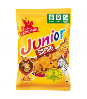 Lajkonik Junior Safari Drobne pieczywo o smaku waniliowym 125 g