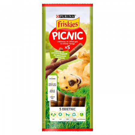 Friskies Picnic Karma dla psów z wołowiną 42 g (5 sztuk)