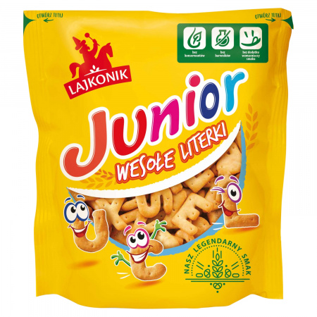 Lajkonik Junior Wesołe Literki Krakersy solone 120 g