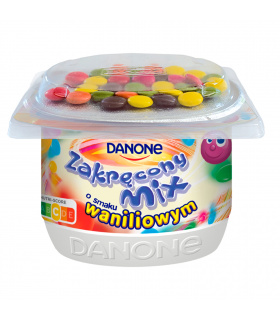 Danone Zakręcony Mix Jogurt o smaku waniliowym 125 g