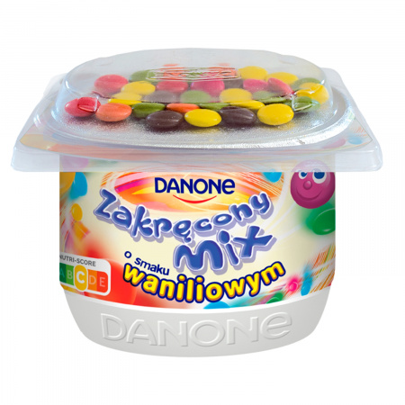 Danone Zakręcony Mix Jogurt o smaku waniliowym 125 g