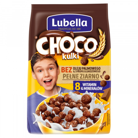 Lubella Choco kulki Zbożowe kulki o smaku czekoladowym 500 g