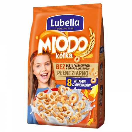 Lubella Miodo kółka Zbożowe kółka z miodem 250 g