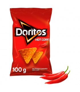 Doritos Hot Corn Chipsy kukurydziane o smaku ostrej papryki 100 g